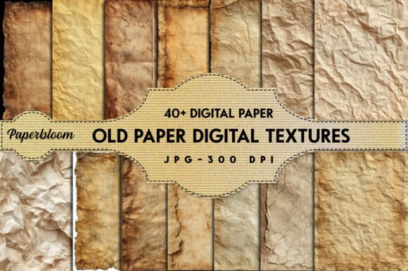 40 Old Paper Textures Digital Paper