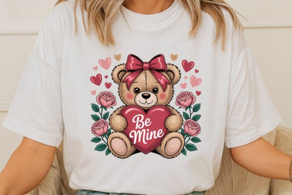 Adorable Teddy Bear Holding a Be Mine He: A Versatile Design for Every Occasion