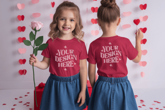 BC3001T Valentine Kids T-shirt Mockup 11