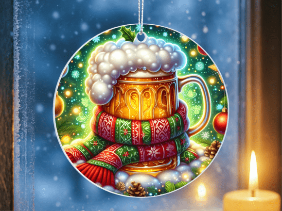 Beer Mug Scarf Winter Holiday Ornament: A Strategic Design for Creative and Business Use