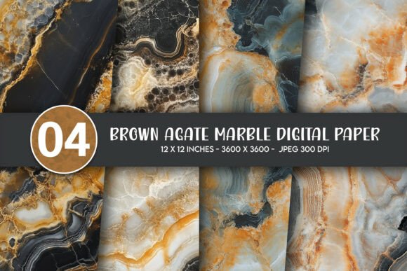 Brown Agate Marble Digital Paper: A Strategic Design Asset for Modern Creativity