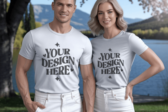 Couple Valentine s Day T-shirt Mockup 22
