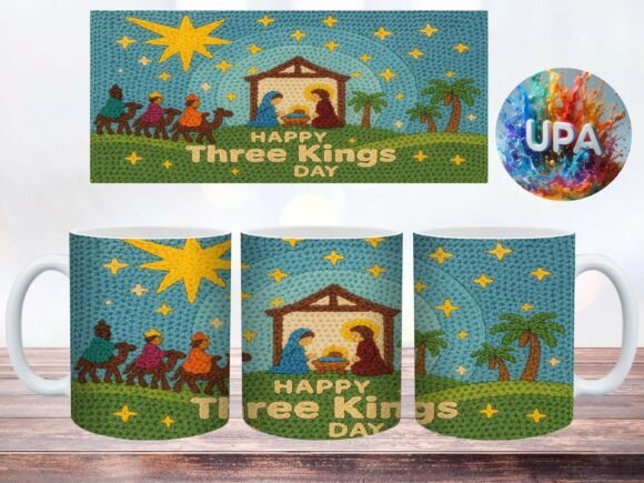 Crochet Three Wise Kings Mug: A Unique Addition to Your Sublimation Projects