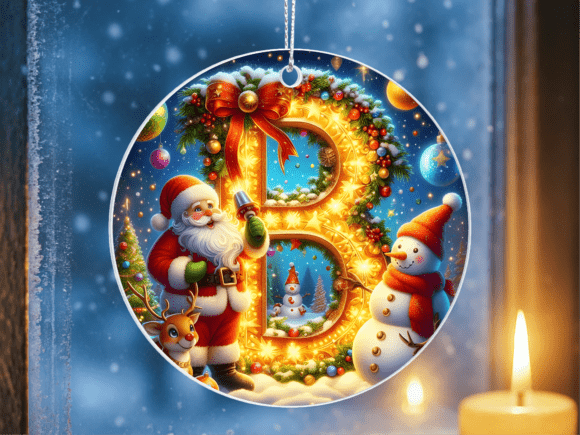 Festive Santa Letter B Alphabet Ornament and Hello Ornament Sublimation Design: A Creative Guide for Print Projects