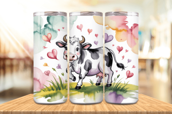 Funny Valentine's Day Cow Tumbler Wrap