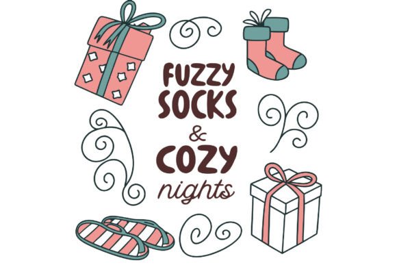 Fuzzy Socks Cozy Nights Christmas PNG
