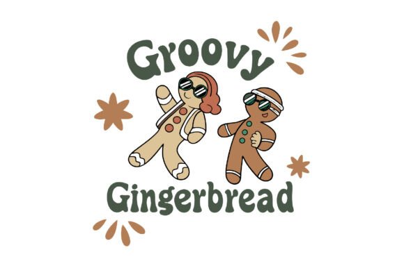 Groovy Gingerbread Christmas PNG