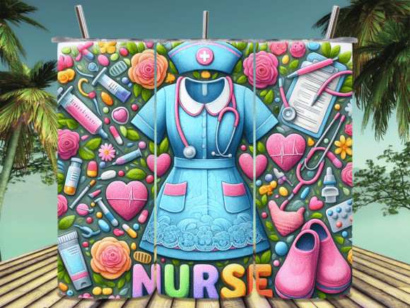 Nurse Sunflowers Pink Roses Tumbler Wrap: A Beautiful Addition to Your Customization Kit