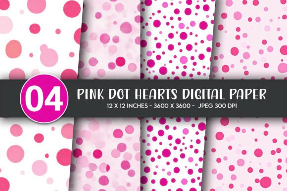 Pink Dot Hearts Digital Paper