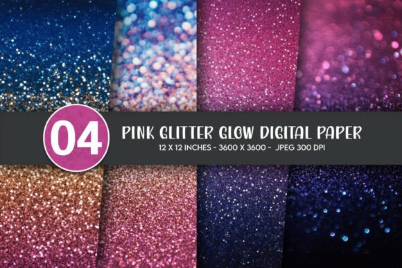 Pink Glitter Glow Digital Paper: A Versatile and Stunning Design for All Your Creative Projects