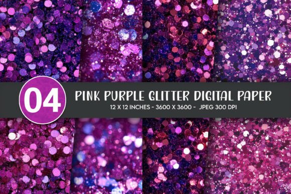 Pink Purple Glitter Digital Paper: A Versatile and Stunning Design for All Your Creative Projects