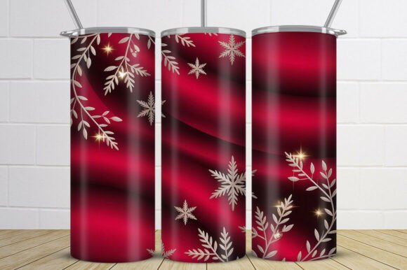 Red Heart Snowflake Tumbler PNG Design