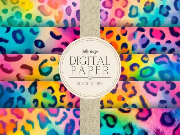 Soft Rainbow Animal Print Digital Paper