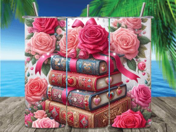 Stacked Vintage Love Books Tumbler Wrap – A Timeless Design for Every Occasion