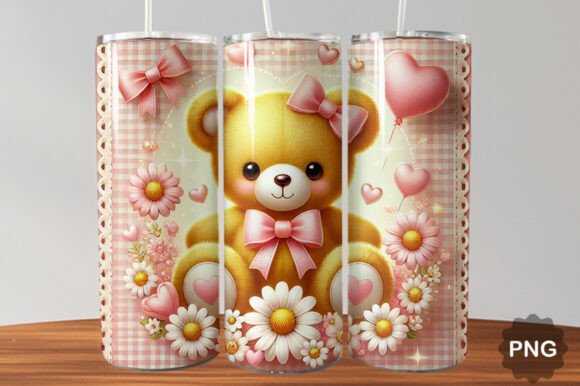 Teddy Bear Valentines Tumbler Wrap