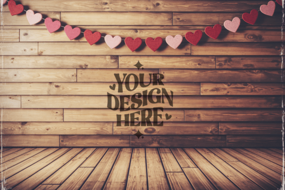 Valentine Background Flat Lay Mockup 23