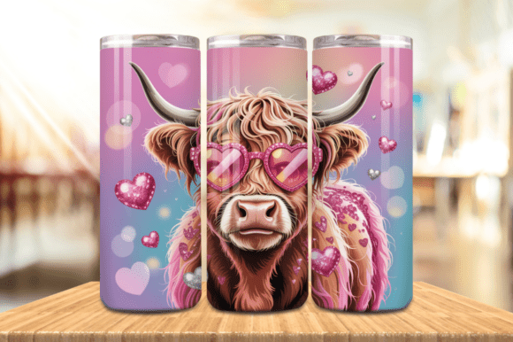 Valentine Day Highland Cow Tumbler Wrap: A Unique Way to Celebrate Love