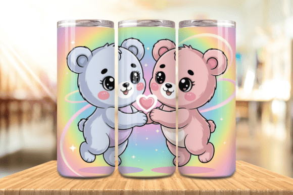 Valentine Day Teddy Bear Couple Tumbler