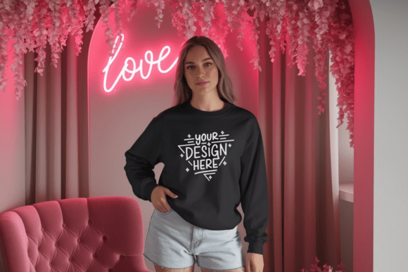 Valentine Gildan 18000 Black Mockup 10: A Creative Tool for Designers and Artists