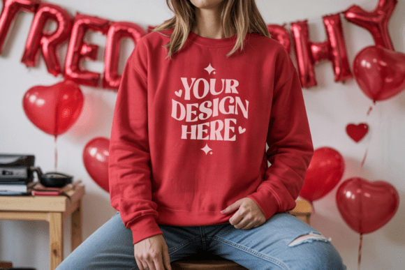 Valentine Gildan 18000 Red Mockup 13: A Creative Tool for Designers and Businesses