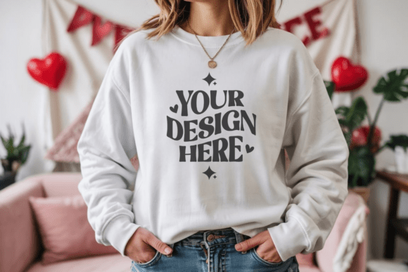 Valentine Gildan 18000 White Mockup 19: A Creative Tool for Designers and Entrepreneurs