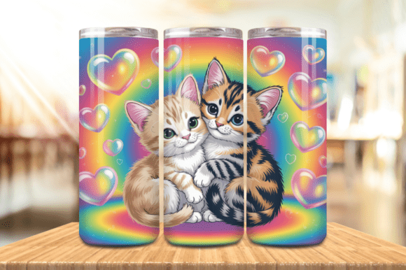 Valentine's Day Cat Couple Tumbler Wrap: A Strategic Design for Creative Expression and Branding