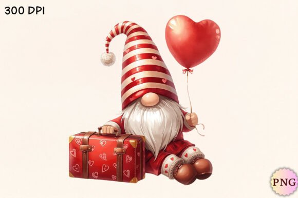 Watercolor Valentines Gnome PNG Clipart: A Creative Resource for All Your Projects