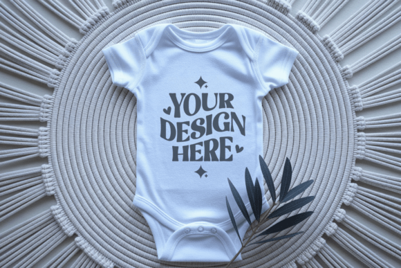White Baby Onesie Baby Bodysuit Mockup 2: A Versatile Tool for Creative Projects