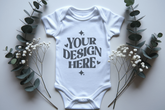 White Baby Onesie Baby Bodysuit Mockup 9: A Versatile Tool for Creative Professionals