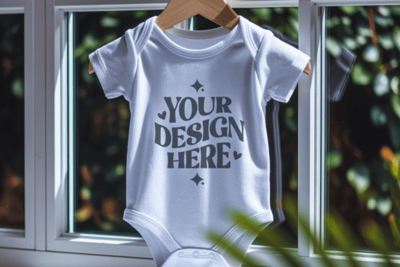 White Baby Onesie Mockup for Creative Projects