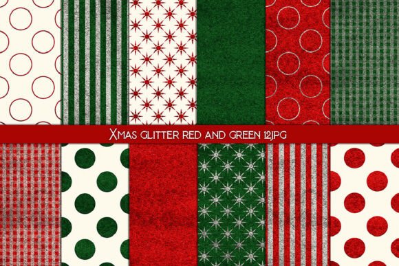 Xmas Glitter Red and Green