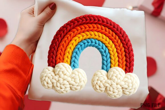 Yarn Crochet Valentine Rainbow PNG: A Creative Tool for Digital Art and Design Workflows