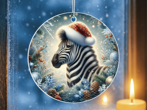 Zebra Winter Snowflakes Pine Ornament: A Versatile Design for Creative Projects